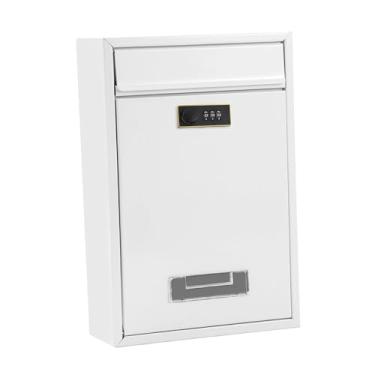 Imagem de Ｂｅｓｇａ Caixa de Correio de Parede com Fechadura Sem Chave, em Metal, às Intempéries, Acessório Robusto para Documentos e Cartas, 22x8,5x32cm, Branco