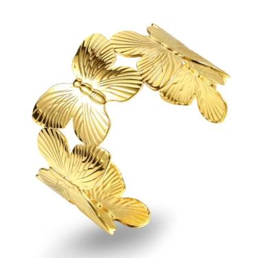 Imagem de FLORA FEMININOS BRACELETE FOLHEADO A OURO 18K BORBOLETAS