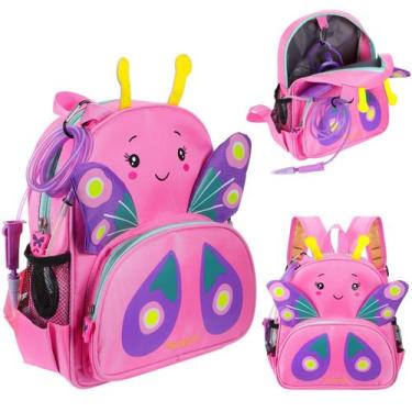 Imagem de Mochila com tubo de alimentação SIL Triangle Butterfly Pink 30x26x13cm