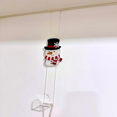 Imagem de Suporte para Guirlanda de Natal, Gancho de Porta com Personagens Natalinos, Conjunto com Pingentes de Boneco de Neve, Papai Noel, Rena e Pinguim (Boneco de Neve - Transparente)