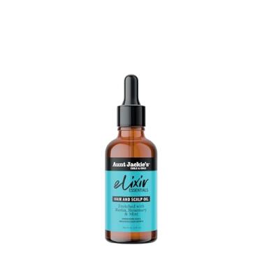 Imagem de Aunt Jackie's Óleo Elixir Essentials para cabelo e couro cabeludo enriquecido com biotina, alecrim e menta, nutrir, engrossa e apoia o crescimento do cabelo, 59 g