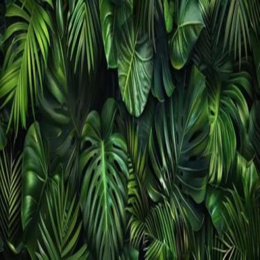 Imagem de Quadro Decorativo Natureza Folhagens, Estampa Lush Greenery, Moldura Elegante para Sala e Escritório 30x30cm