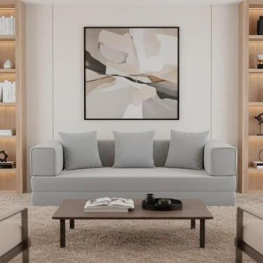 Imagem de Sofá Cama 2 Lugares 3 em 1 Loop Bouclê Keiko - Keiko Colchões, Cinza