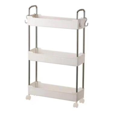 Imagem de Prateleira Multiuso 3 Andares Com Rodinha Branca