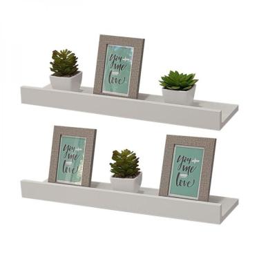Imagem de Kit 2 Prateleiras Porta Quadros 90 X 10cm Suporte Invisível