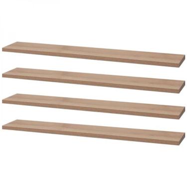 Imagem de Kit 4 Prateleiras 60 X 20cm Carvalho Suporte Invisível