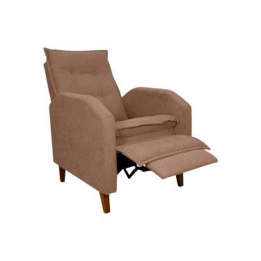 Imagem de Poltrona Amamentação Luxo Reclinável Com Assento Confortável Yaris Matrix Boucle Marrom