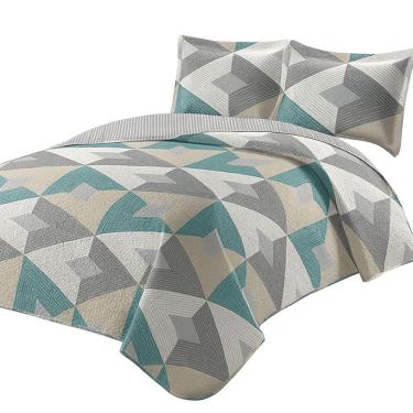 Imagem de Kit Cobre Leito Colcha Queen Boutik Dupla Face - Estampa 63 - 100% Poliéster