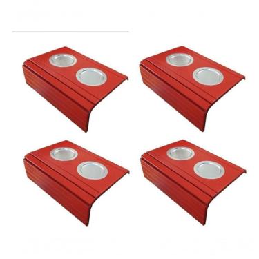 Imagem de Kit 04 Esteira Laqueada Sofá Vermelho