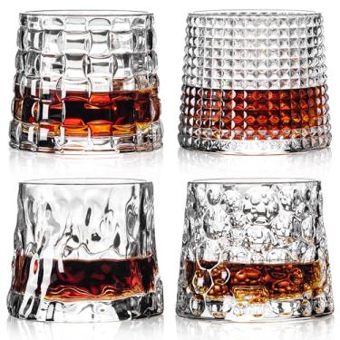 Imagem de Noevany Copos de uísque à moda antiga de vidro Bourbon de cristal premium - 241 g Rocks Barware para bebidas escocesas, bourbon, bebidas alcoólicas e coquetéis, conjunto de 4, presente masculino