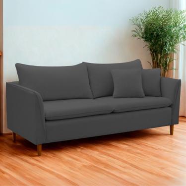 Imagem de Sofá Living Kassia 1,64m 2 Lugares 1,64m Bouclé Lansofbr Cores Grafite