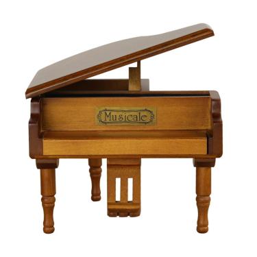 Imagem de Caixa de música, piano de madeira I Will Always Love You, gravada