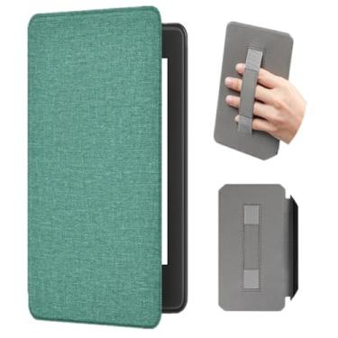 Imagem de Akacy Textura de tecido com capa de alça para Kindle 12 Geração de 7 polegadas (2024, modelos SA568B e SA569P). Capa traseira de borracha TPU de silicone flexível e fina, com cantos reforçados (8)