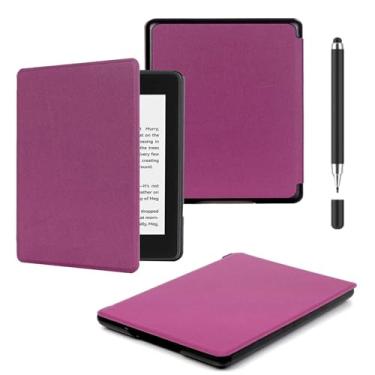 Imagem de Akacy Capa de textura de couro sintético para Kindle de 15.2 cm 8ª geração (2016, modelos SY69JL). Capa traseira de borracha TPU de silicone flexível e fina e fina, cantos reforçados (9)