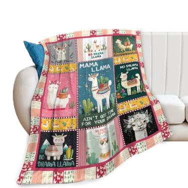 Imagem de Cobertor de lhama, cobertor de alpaca, presentes tropicais de lhama cobertores de flanela para meninas, mulheres, homens, meninos, amantes, adultos, roupa de cama macia, presente para sofá-cama