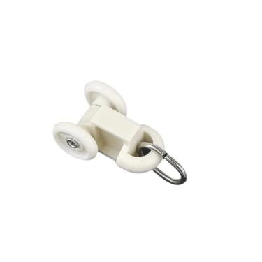 Imagem de Rolos de trilho de cortina 10 peças acessórios de rodas de trilho curvado reto (33 x 15 x 4,5 mm)