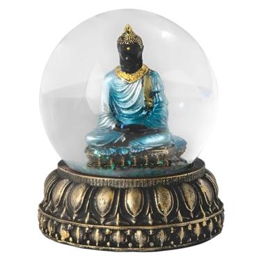 Imagem de ICE ARMOR 7,6 cm H Estátua de Globo de Neve Meditando Buda Escultura Ornamento Decoração de Casa/Quarto e Ideias de Presente para Inauguração de Casa, Feriados e Aniversários. Ótima adição