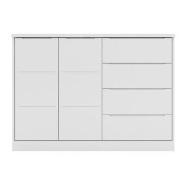 Imagem de Cômoda Infantil Pietra Com 2 Portas E 4 Gavetas Branco - Pr Baby Branco