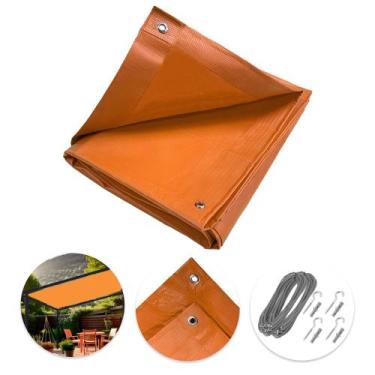 Imagem de Tela Lona Laranja 6x4 M Impermeável Shade Lux + Kit - Cikala