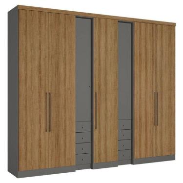 Imagem de Guarda Roupa Casal Absolut Plus 7 Portas Grafite Almendra Acetinado - Thb