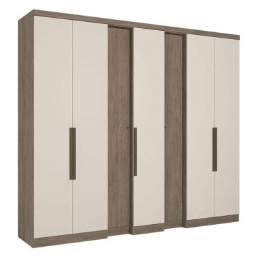 Imagem de Guarda Roupa Casal Selecto 7 Portas Rustic Off White Acetinado - Thb