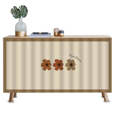 Imagem de Folemah Cortina de armário 101 x 71 cm, capa de cozinha fácil de instalar, à prova de poeira e à prova de sol, capa decorativa sob a pia com vários padrões