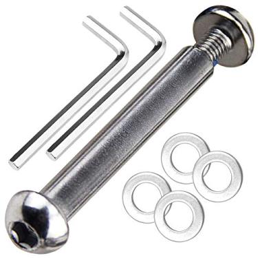 Imagem de OTFAITP M8 8mm x 8.8 Grau Eixo de Aço Carbono Allen Parafuso Conjunto para Frente Traseira 2 3 4 Rodas Stunt Scooter Traço Adolescente/Adulto Kick Scooter-800+lb Capacidade (54mm)