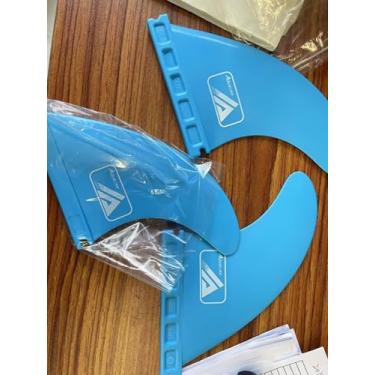 Imagem de Barbatanas de aba única e dupla para surf/SUP para longboard, prancha de surf e paddleboard, barbatanas de surfe reforçadas com propulsor, aba única e dupla (Fu-437-azul)