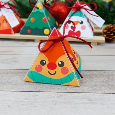 Imagem de Caixa de Natal,Caixa Lembrancinha de Natal Porta Bombom，Embalagem para Presente(Opção 4,10)