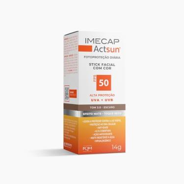 Imagem de Imecap Actsun FPS 50 14g – Protetor Solar Facial em Bastão com Cor 3.0 Escuro
