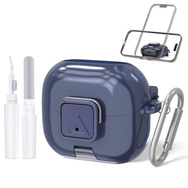 Imagem de Capa com trava segura para Galaxy Buds 3 Pro (2024)/Galaxy Buds 3 FE (2025) | Design de suporte de telefone | TPU macio | Capa protetora à prova de choque para fones de ouvido Samsung Buds 3 com