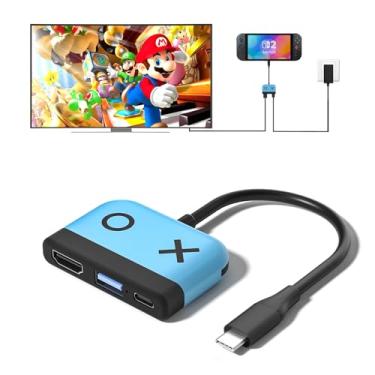 Imagem de Kstkry Switch Dock for Nintendo Switch 2,Portable TV Docking Station Replacement with 4K/60HZ HDMI TV USB 3.0 Port and USB C Charging,Compatible with Nintendo Switch/Switch 2 Steam Deck and More