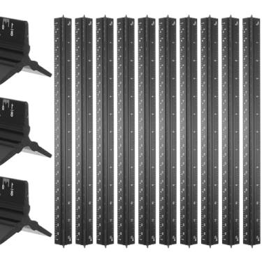 Imagem de 10 réguas de escala arquitetônica, régua triangular de 30,5 cm, régua triangular, réguas triangulares de liga de alumínio, ferramentas de medição para arquiteto, engenheiro, desenhista, artistas