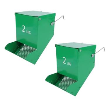 Imagem de Luocute Alimentador de Coelhos de 2 Peças, Dispensador de Comida para Animais Pequenos Com Tampa e Fundo de Malha para Gaiolas, Cobaia, Hamster, Alimentador Suspenso de Metal,