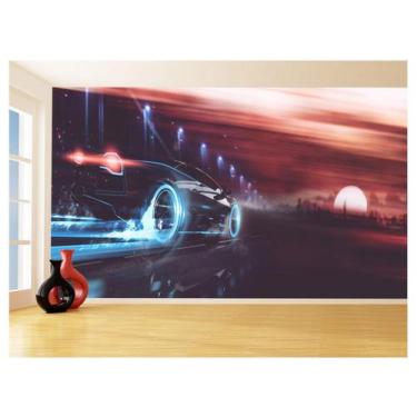 Imagem de Papel De Parede Carro Futurístico Estilo Neon 3,5M Car361 - Você Decor