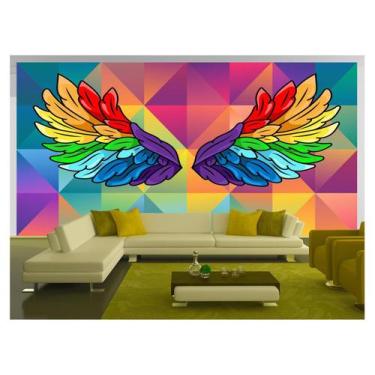 Imagem de Papel De Parede 3D Arte Asas Selfie Insta Cores 3,5M Tra177 - Você Dec
