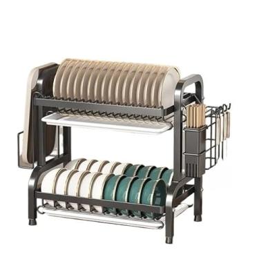 Imagem de Escorredor Organizador de Louças 2 andar 3 andar Preto Aço Inoxidável Rack ES (WDJ-2 Andar Preto)