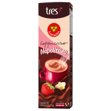 Imagem de Bebida em Cápsula Cappuccino Napolitano Três Corações 10 Unidades Sem Glúten