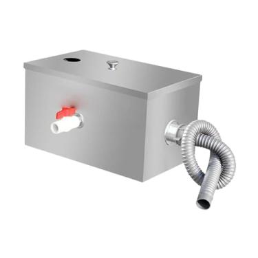 Imagem de Kuntesetty Separador de filtro de águas residuais comercial Trapper sob a pia Trapper de aço inoxidável para restaurante, fábrica, café