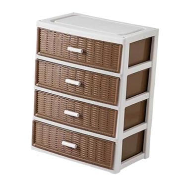 Imagem de SiaBiced Armário de armazenamento, organizador de brinquedos, recipiente de armazenamento, com gavetas para quarto de escritório, 4 Níveis