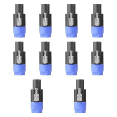 Imagem de Colaxi 10x Conectores de Cabo Amplificador Acessórios Compatíveis Plugue de Alto-falante de 4 Polos com Trava de Torção Seguro