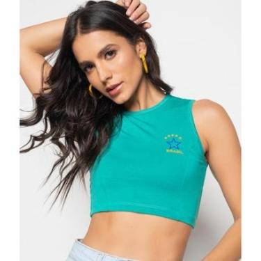 Imagem de Cropped Salvatore Fashion Brasil Regata Recorte Malha Feminino-Feminino