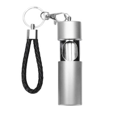 Imagem de Phefop Tubo de Garrafa de Armazenamento de Metal, Recipiente Hermético de Alumínio de Bolso para Acampamento, Viagens, Ganchos de Pesca, Açúcar, Especiarias, Joias, Armazenamento de Chaveiro (Prata)