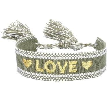 Imagem de Pulseira de amor para mulheres, presentes I Love You para ela, pulseira de dia dos namorados para ela, pulseira da amizade, presente de joias de dia dos namorados, Medium, Latão, Sem Pedra Preciosa