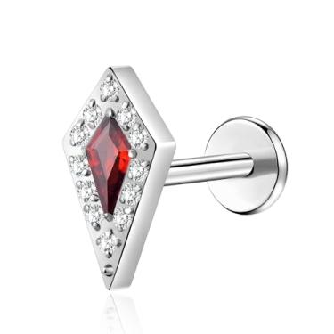 Imagem de G23 Brincos de titânio com costas planas 18 g 16 g F136 grau implante titânio labrets encaixe de pressão sem rosca push in delicada cartilagem hélice concha lóbulo lábio tragus piercing joia, Small