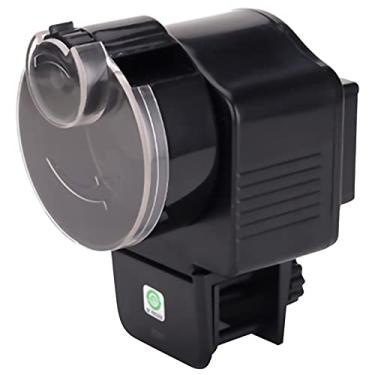 Imagem de Alimentador automático de peixes Dispenser ração para aquário com saída ajustável modos alimentação manual automática 12h 24h fácil instalar alimentado por bateria adequado grânulos seca e flocos