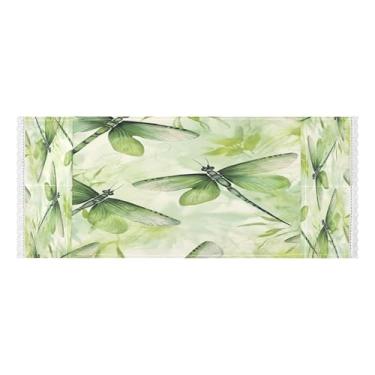 Imagem de Wassud Capas de lavadora e secadora de libélulas verdes, protetor de lavadora com sacos de armazenamento, capa de geladeira à prova de poeira com bolsos para lavanderia doméstica, cozinha, 120 x 55 cm