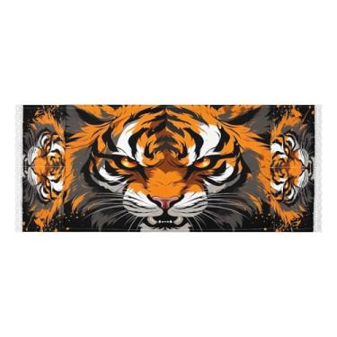 Imagem de Wassud Capas de lavadora e secadora de cabeça de tigre laranja, protetor de lavadora com sacos de armazenamento, capa de geladeira à prova de poeira com bolsos para lavanderia doméstica, cozinha, 120