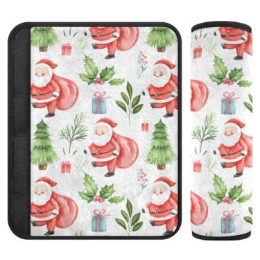 Imagem de Burbuja Capa para cinto de segurança de carro Papai Noel protetor de cinto de segurança macio confortável para alça de ombro de assento, 1 par pequeno