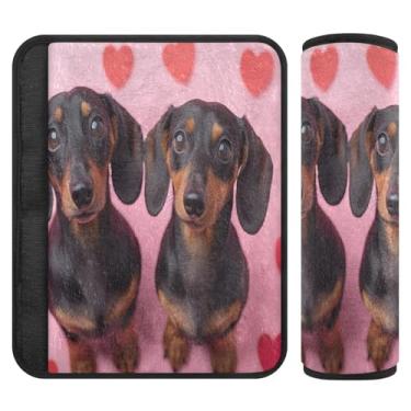 Imagem de Burbuja Capa de cinto de segurança de carro para cães Valentine Protetor de cinto de segurança de carro macio confortável para alça de ombro de assento de carro, 1 par médio